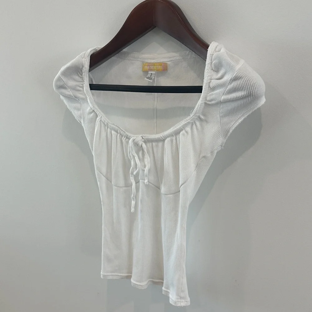 Urban Outfitters White Ruched Blouse - Picture 4 of 5